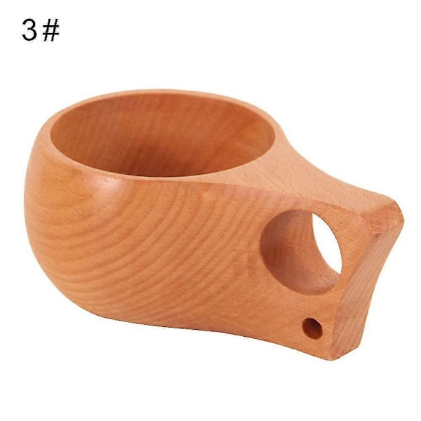 Bärbar Trä Kuksa Mugg för Utomhusbruk, Antik Design, för Kaffe, Te, Mjölk och Frukost