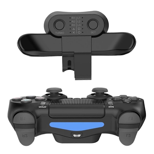 Ps4 Back Clip Extender Sort, Ps4 Controller Paddles Bagknap Tilbehør/turbo Funktion Fps/tilpasning Mapping Knapper/audio Jack