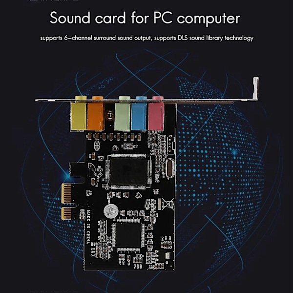 PCIe-äänikortti PCI-e X1 CMI8738-siru 32/64 bit äänikortti stereo 5.1 kanava työpöytä sisäänrakennettu ääni