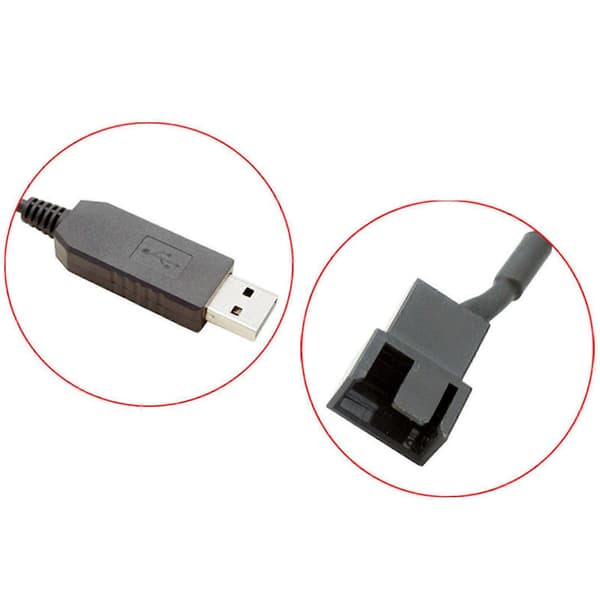 Strømadapterkabel USB til 4Pin 5V til 12V PVC Miljøvenlig Stabil Ydeevne Adapterledning til PC-blæsere