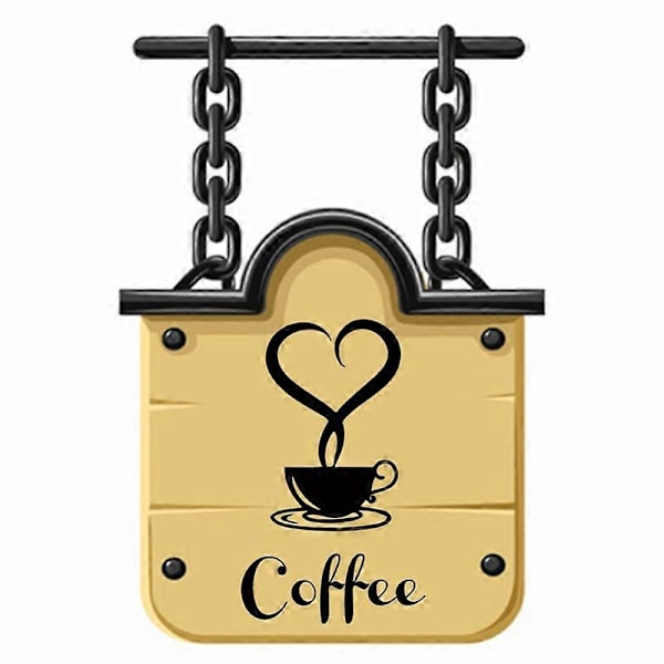 Avtakbar DIY Kjøkken Hjemme Veggkunst Klistremerke Dekor Kaffekopp Hjerte Bokstav Dekal