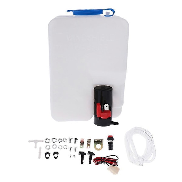 Vindrutespolare Behållare Pumpflaska Kit Med Munstycken Kablage Vattenpump Slang