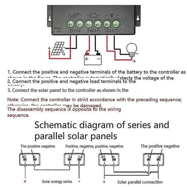 MPPT/PWM Solcellelader 12V/24V/36V/48V Auto Solcelle PV-lader med LCD