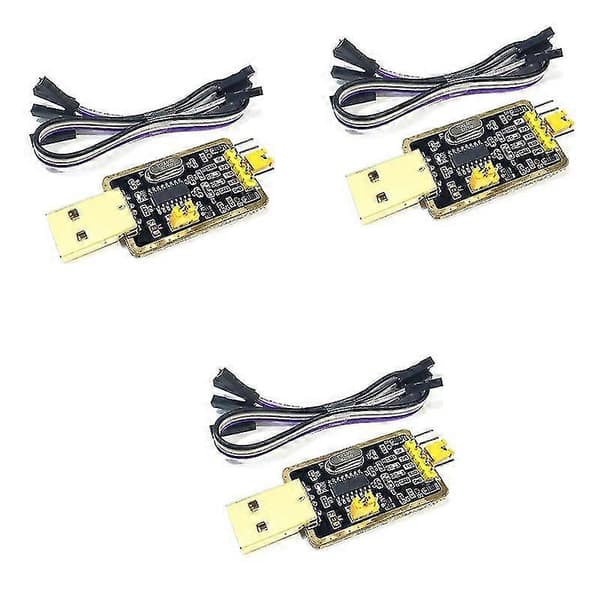 3 stk. Ch340g Rs232 Usb til Ttl Konverter Modul Uart Seriel Port Stc Dowanloader Programmer Børste Upg