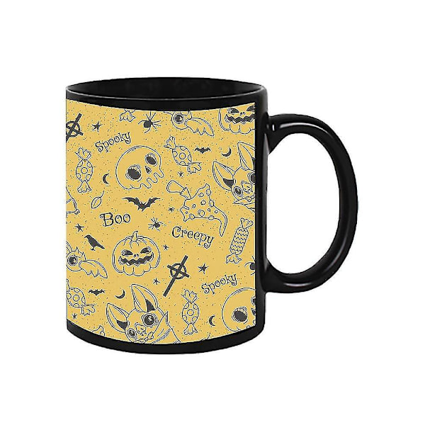Halloween sekamelska kuvio muki - kuva Shutterstockilta, korkea laatu 11 oz