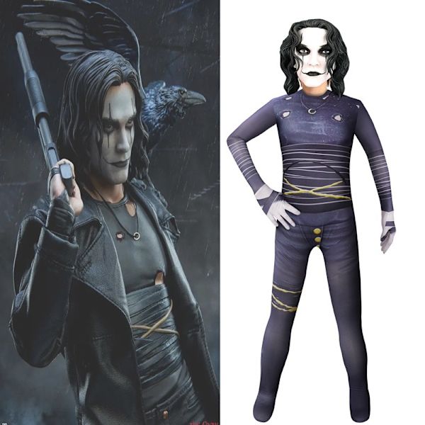 2023 Halloween Uusi Lasten Leikkipuku Varis The Crow Puku 120cm