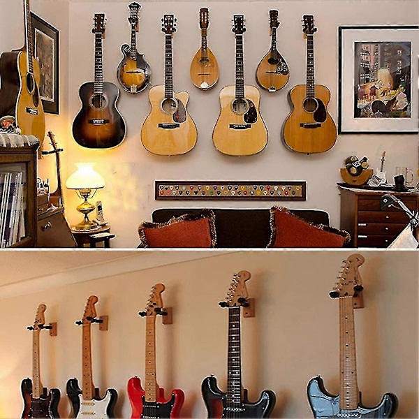 Gitarr Vägghängare, gitarr Väggfäste 2-pack, gitarrhängare för roterbar, gitarrställ, gitarrhållare A