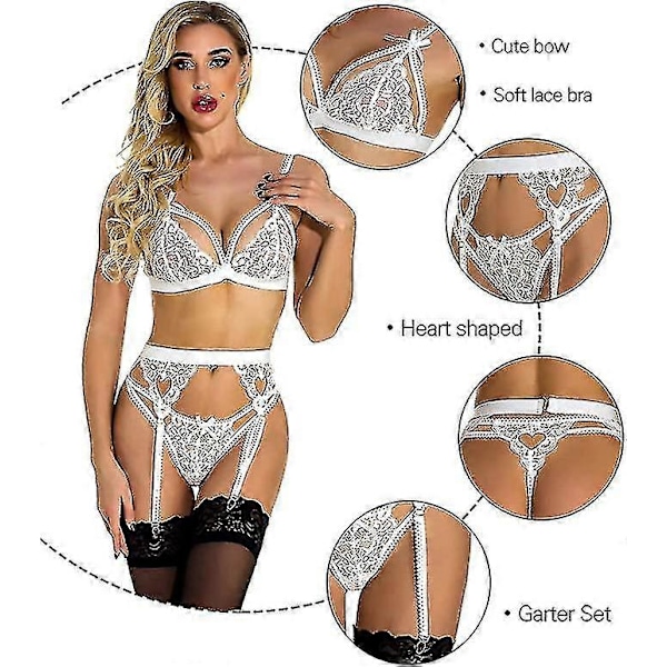 Damunderkläder Axelbandslös Frontspänne Lyft-BH, Trådlös Halkfri Osynlig Push Up Bandeau White M