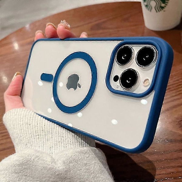Luksus Akryl Magnetisk Gennemsigtigt Telefoncover Til iPhone 15 14 13 12 11 Pro Max Mini X Xs Xr 7 8 Plus Magsafe Trådløs Opladningscover Red For iPhone 14 Plus