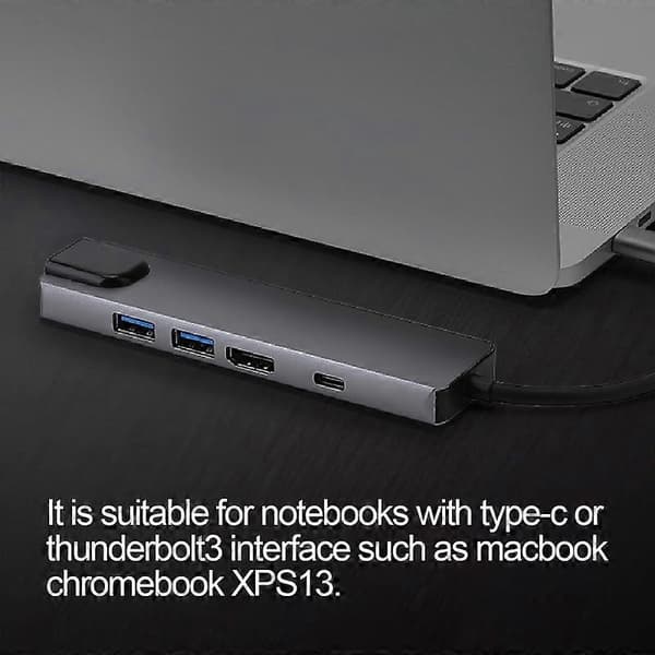 5-i-1 Typ-C till USB3.0 PD Dockningsstation Hub Dock Adapter Konverterare