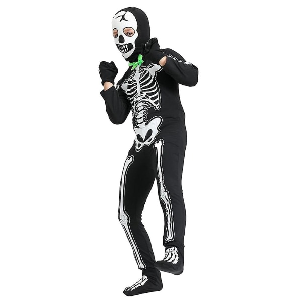 Barn Halloween Skelett Självlysande Cosplay Jumpsuit Kostym 5-6 Years