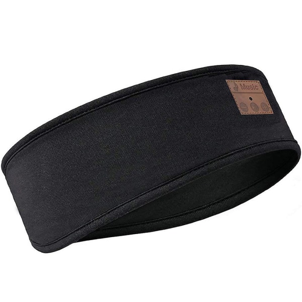 Trådlöst Bluetooth elastiskt pannband Bekväm sovande ögonmask Hörlurar Headset Musik Fitness Sport Utomhus Black