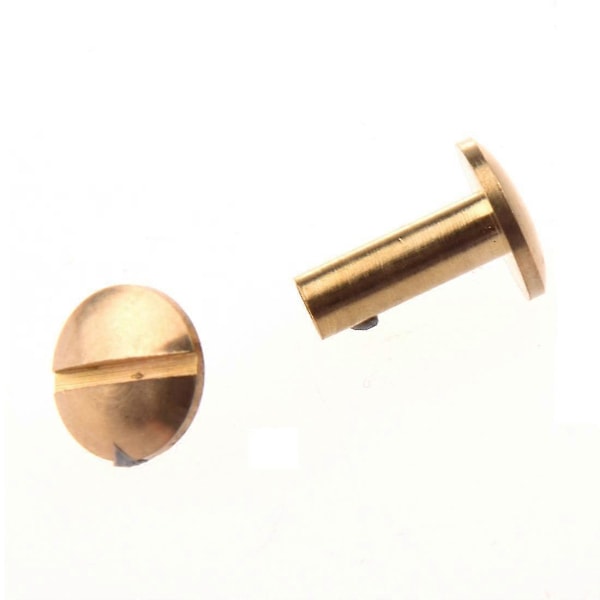 10x Arc Massiv Mässing Knapp Skruv Nubb Skruvrygg Läder Nitar Bälte 12mm