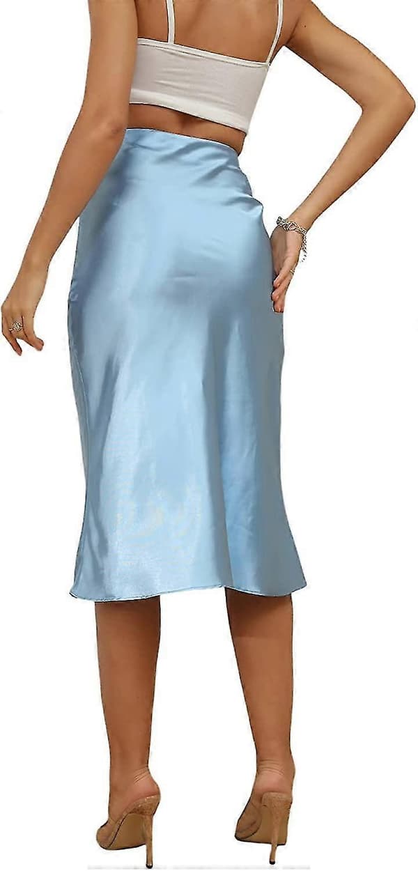 Elastisk lang maxiskjørt med splitt og ribbestrikk for kvinner, S-2xl Style2 L