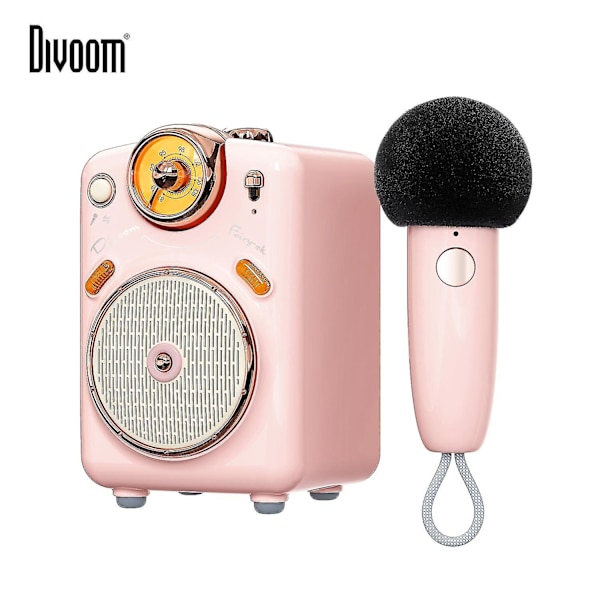 Divoom Fairy-ok Portabel Bluetooth-högtalare med Mikrofon Karao Pink