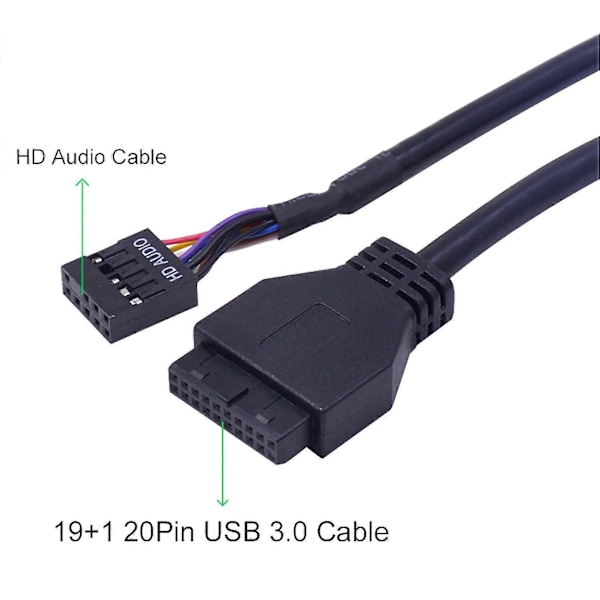 5 Portin USB 3.1 Type-C Hub Splitter USB3.0 USB-C Etupaneeli HD Audio Virtajohdolla PC:lle 3.5in