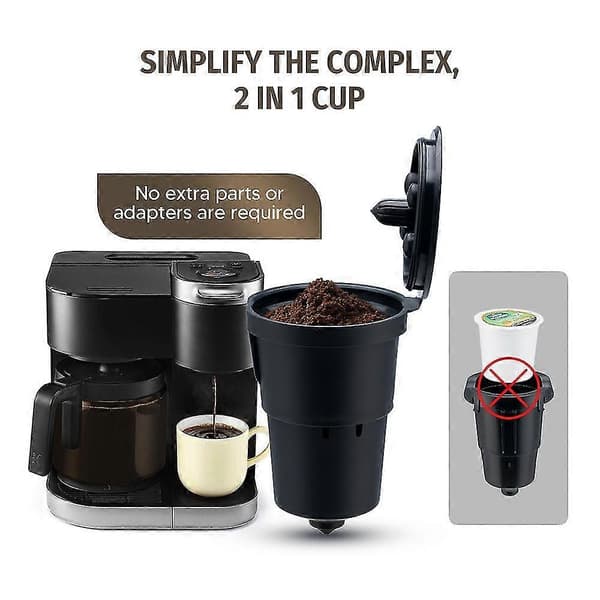 2 st Påfyllningsbara Kaffefilterkoppar Återanvändbara Kaffekapslar Kompatibla med 1.0 K Cup Cof