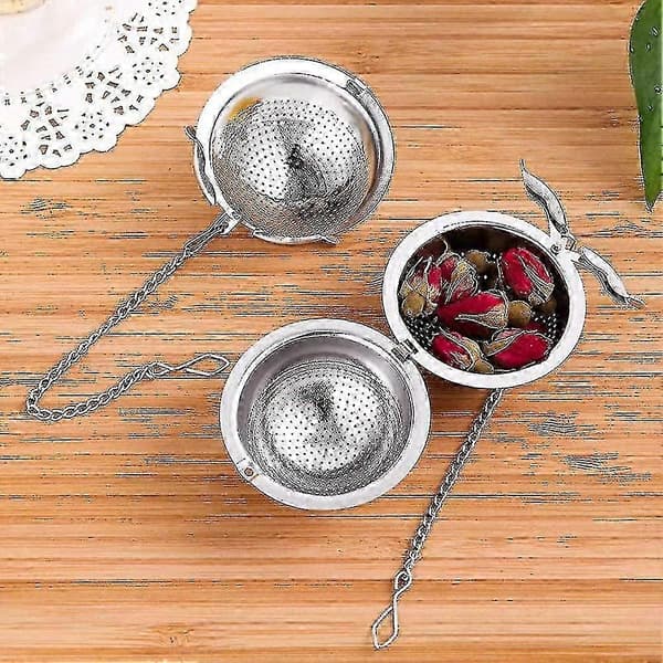 2 stk. te-infuser 5,5 cm. Te-infuser i rustfritt stål med kjetting og drypp A