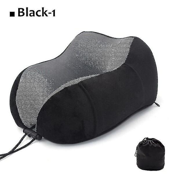 U-formad resekudde memory foam nackkudde tupplurskudde Black