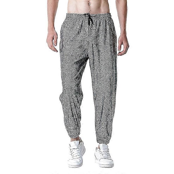 Nattklubb Metallisk Hologram Skinnende Bukser Partybukser Silver 2XL