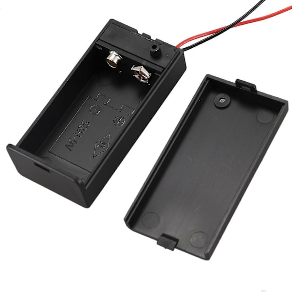 2 st 2,1 X 5,5 mm Hankontakt Fodral Boxhållare Med Lock För 9V Batteri