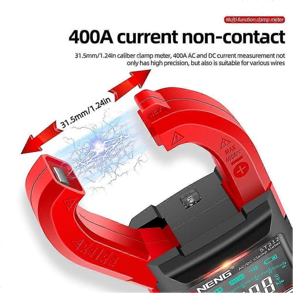 Aneng St212 Digital Klem-meter 400a Strøm True Smart Tang Amperemeter 6000 Multimeter Dc Ac Ncv Tes