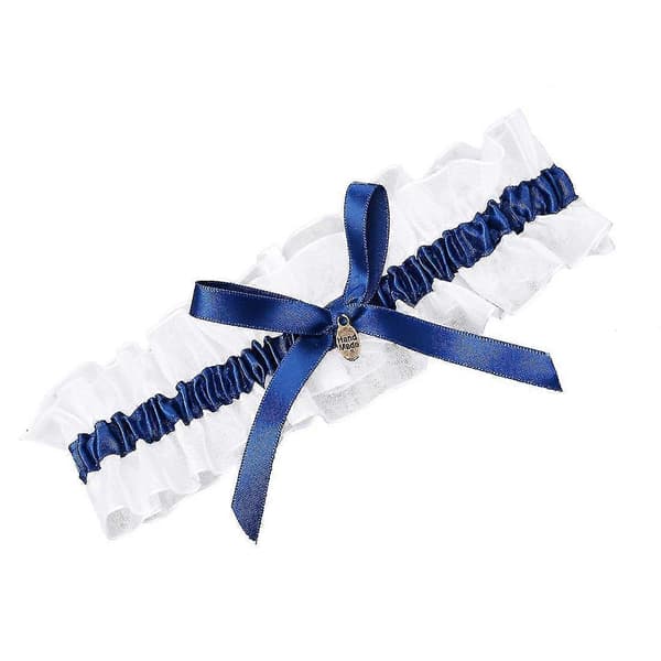 Bruds Bröllopsstrumpeband Satin Rosett Blommor Kungsblå