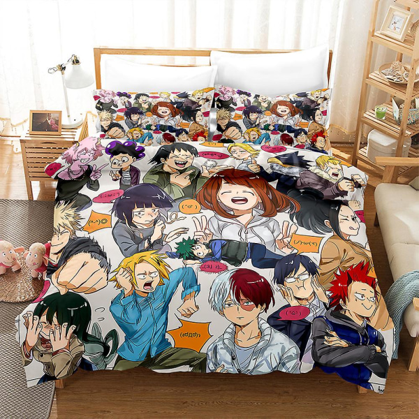 Anime Cover Hero Academia 3d Printed Sängkläder Set Påslakan Quilt Cover Örngott Barn Present Färg 15 180x210cm