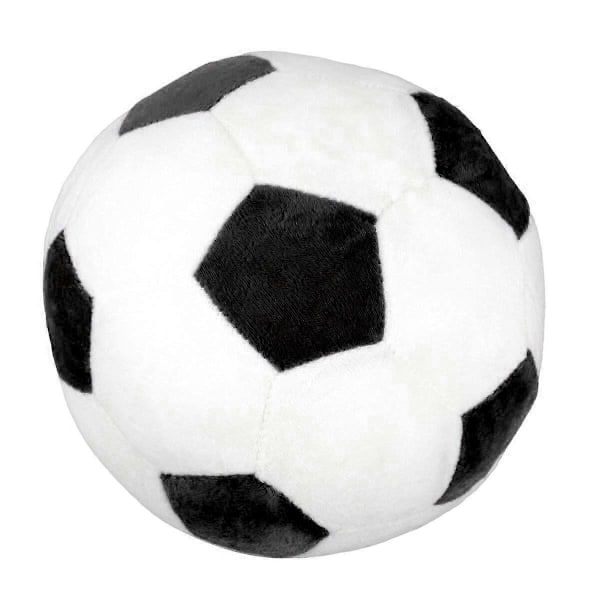 Multifunktionelt Fodbold Legetøj Fodbold Udstoppede Dyr Plys Fodbold Legetøj Fodboldformet Pyntepude Sort