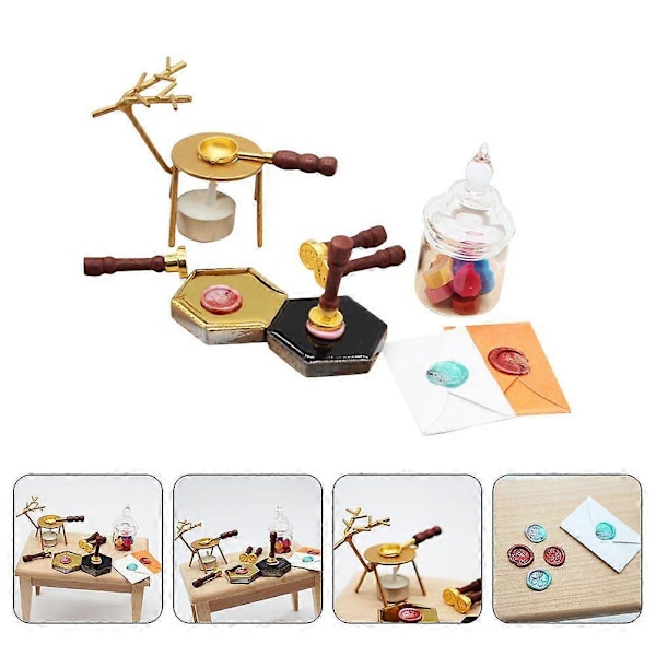 1 set med Miniatyr Simulerad Vaxsigill Modell Dockhus Mini Dekoration Mini Hus Tillbehör