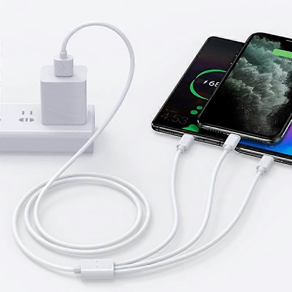 Datakabel 3-i-1 Universal 1m 8Pin Type-C Micro USB Snabbladdningskabel Kompatibel iPhone