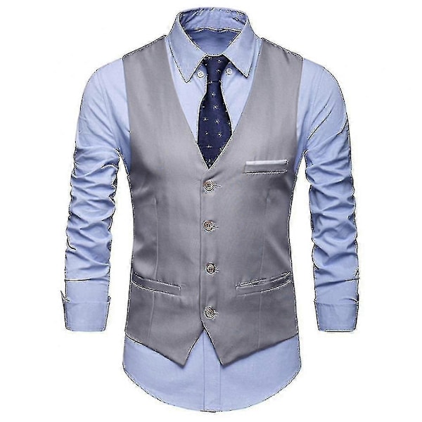 Herrevest i store størrelser, ensfarvet, enkeltknappet business-vest Navy Blue XXXL