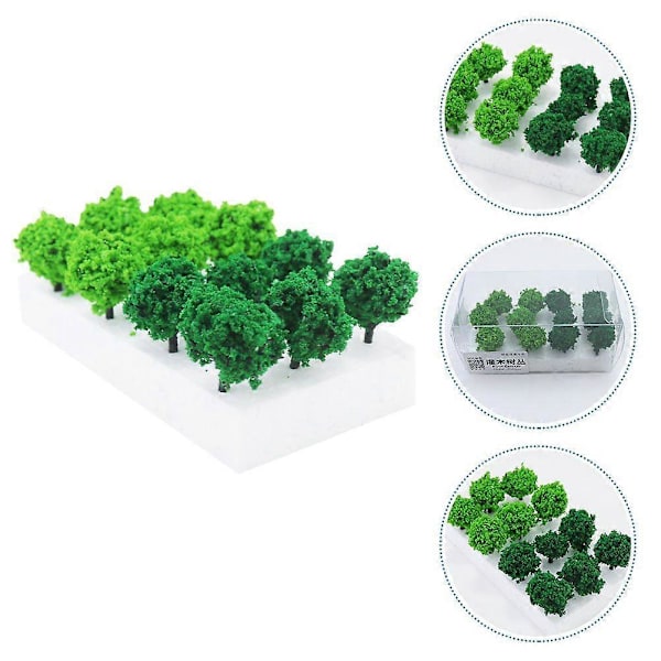 1 Låda Mini Buske Tofs Modell Miniatyr Buske Kluster Vegetation Sandbord Dekor