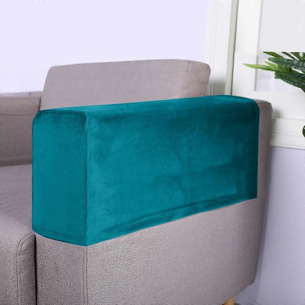 2 stk. Universal Sofa Armlene Trekk Elastisk Armlenebeskytter Ensfarget Armlene Beskyttelsesduk Blå
