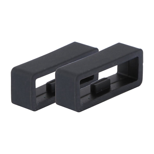 2 stk. Silikon Klokkebånd Stropp Løkker Stropp Silikonring Flyttbar Ring Posisjoneringsspenne Kompatibel for Garmin Fenix X5 - Indre Diameter 22mm (Svart)