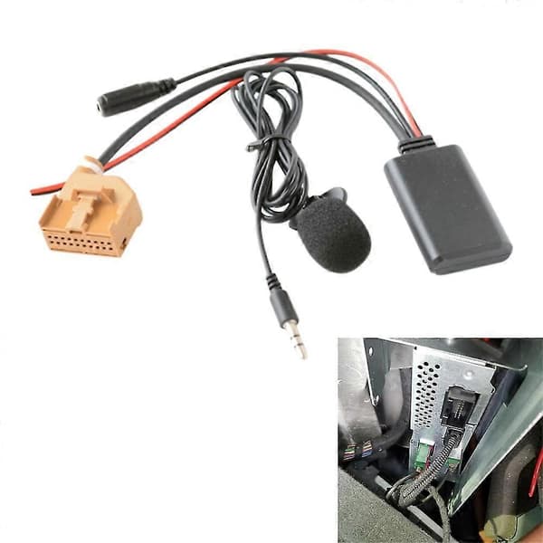 Bil Bluetooth 5.0 Aux-kabel Mikrofon Handsfree Mobiltelefon Gratis Samtal Av/av2 Adapter För Q7 A6
