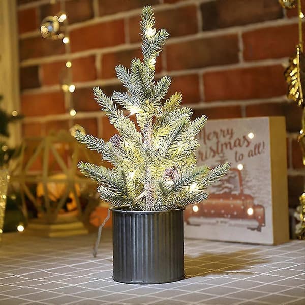 Flocking Kunstig Juletre Desktop Cedar Juletre B