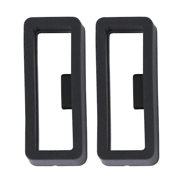 2 stk. Silikon Klokkebånd Stropp Løkker Stropp Silikonring Flyttbar Ring Posisjoneringsspenne Kompatibel for Garmin Fenix X5 - Indre Diameter 22mm (Svart)