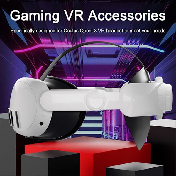 Virtual Reality Headset Hovedrem Udskiftning Ergonomisk Design Justerbar VR Hovedrem til Oculus Quest 3