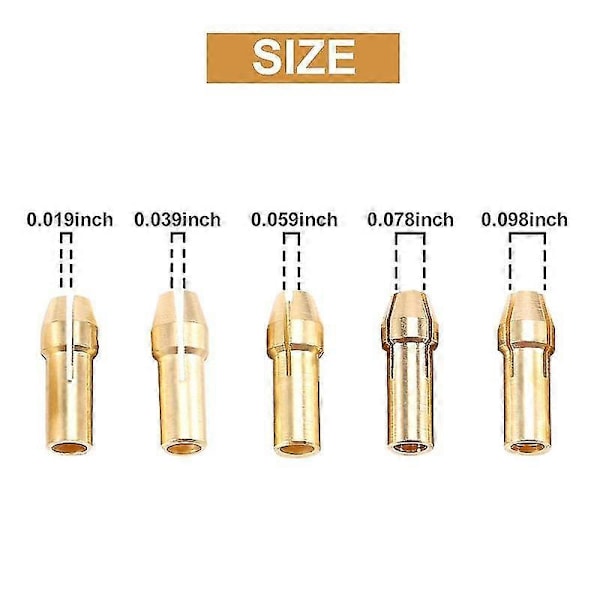 3 Set 0.5-3mm Mässingsborrchuck Liten Elektrisk Borr Bits Hylsa Passar För Verktyg 3 Storlekar -2.0mm 2.35mm