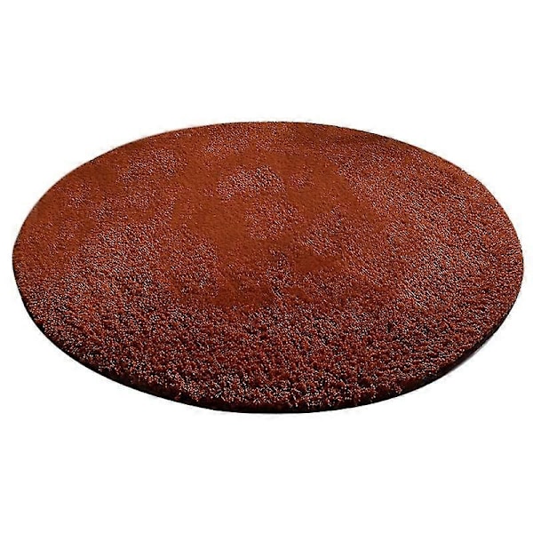 Moderne Enkle Tepper Tykk Rundt Område Teppe Stue Gyngestol Gulvmatte Plysj Myke Soverom Sengtepper Hjem Dekor Brown S Diameter 60cm