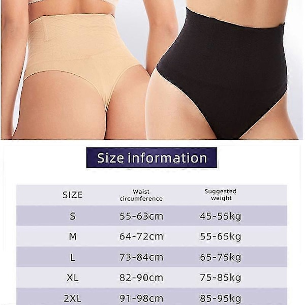 Born Pretty Slankende Trusser til Kvinder, Formende Undertøj med Høj Talje, G-streng, Mavekontrol, Taljetræner, Butt Lifter Trusser, Hofteformende Trusser Black Bra S