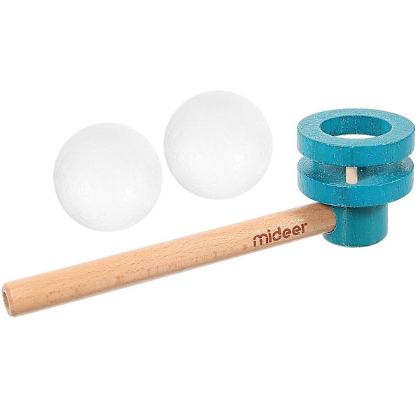 1 st Trä Blåsboll Leksak Flytande Boll Blåsare Rolig Flytande Boll Spel Blåsrör Balans Blåsleksak (Slumpmässig Färg)