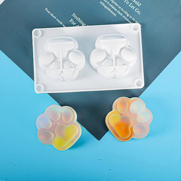 Silikonform 2 Hulrom Varmebestandig DIY Mini Variert Katteklo Silikonform for Håndverk