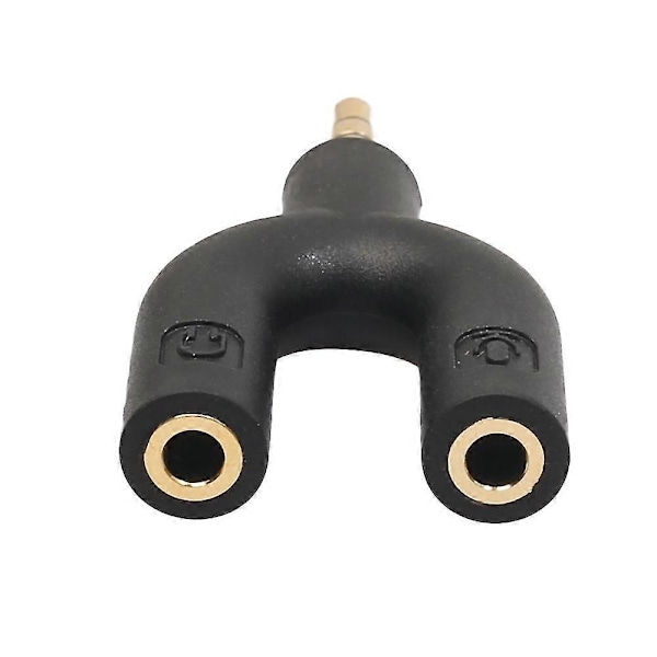 U-Formet Adapter .5 mm Hovedtelefon Stik Audiokabler Splitter Mikrofon 2 i 1 Drejelig Stik til An