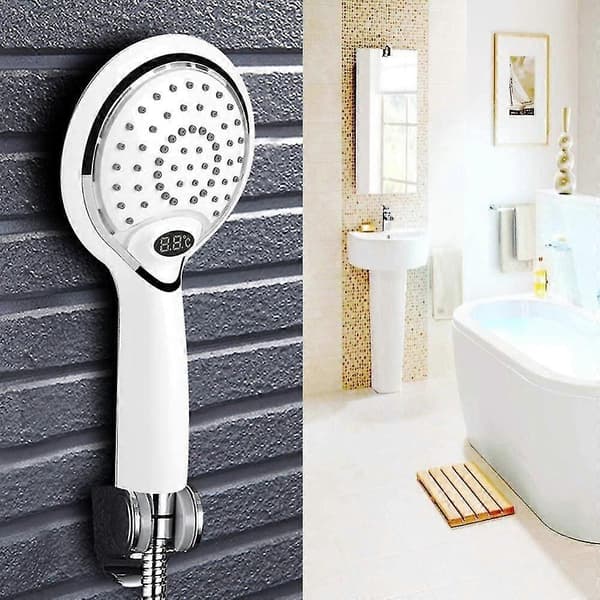 LED Brusehoved, LED Håndbruser, 3 Farver Temperaturkontrol Brusehoved