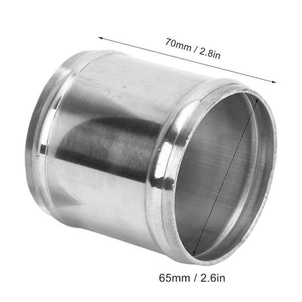 70mm OD Slange Samler Aluminium Legering Rørforbindelse Langt Rørstykke til de fleste biler