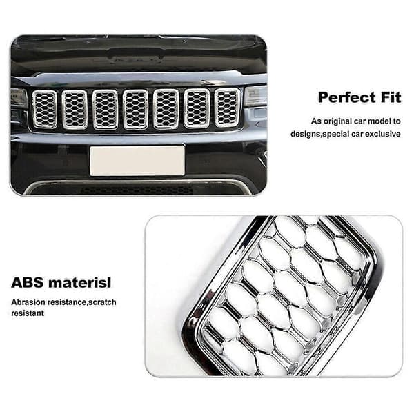 Front Grill Mesh Indsatser Ringe Dæksler Indsats Kit Til Grand 2017 2018 2019 2020 2021 (sølv)