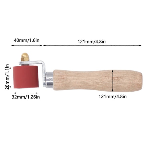 Sømvalse Varmebestandig 260C 28mm Bredde 32mm Diameter Ergonomisk Tapetvalse for PVC-Sveising