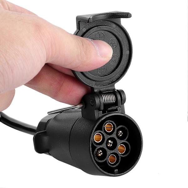 2m Spiralkabelledning 7-benet Trailerstik Adapter Ledningsforbindelse til Campingvogn